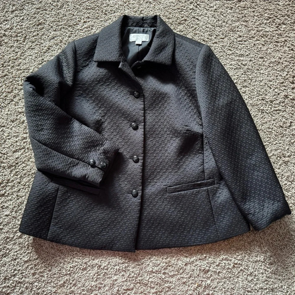 Casual Corner Annex Women Black Button Jacket Size 18W EUC